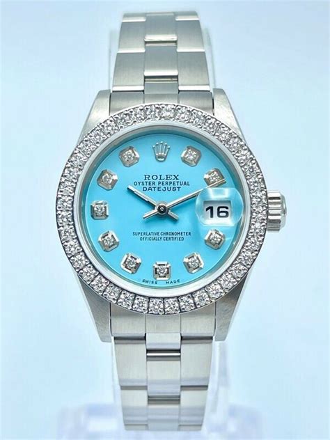 rolex women's blue face|Rolex tiffany blue.